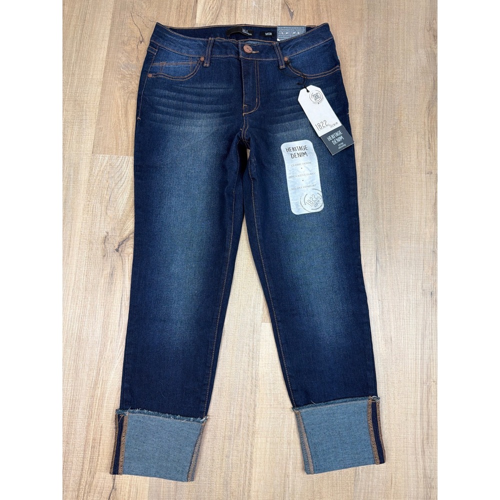 1822 Denim Taylor Heritage Crop Skinny Jeans Dark Wash Gio Size 8 NWT